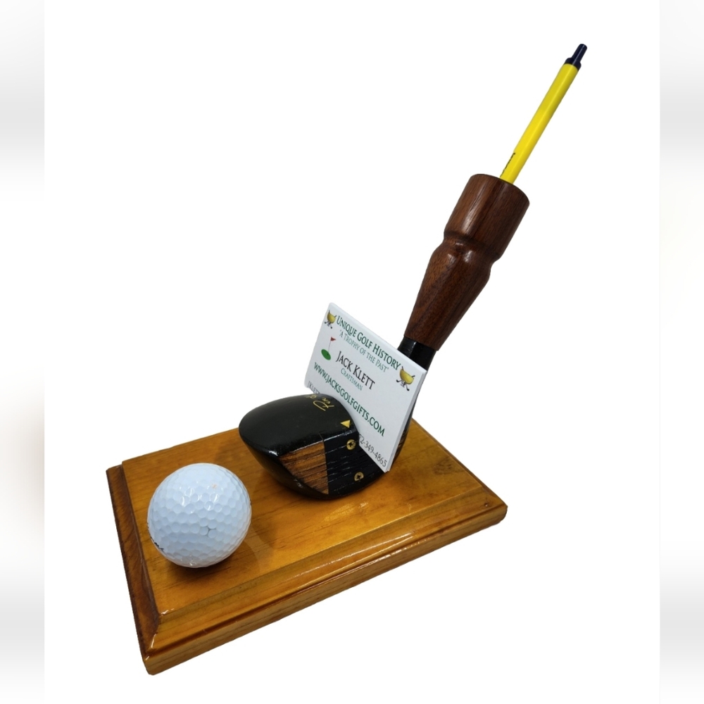 Vintage Pin Hi Golf Club Hogan ball Business Card And Pen holder Office Decor